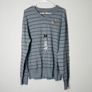 Sonoma‎ Life + Style XL Gray Striped Pullover Cozy Comfort Outdoorsy Long Sleeve